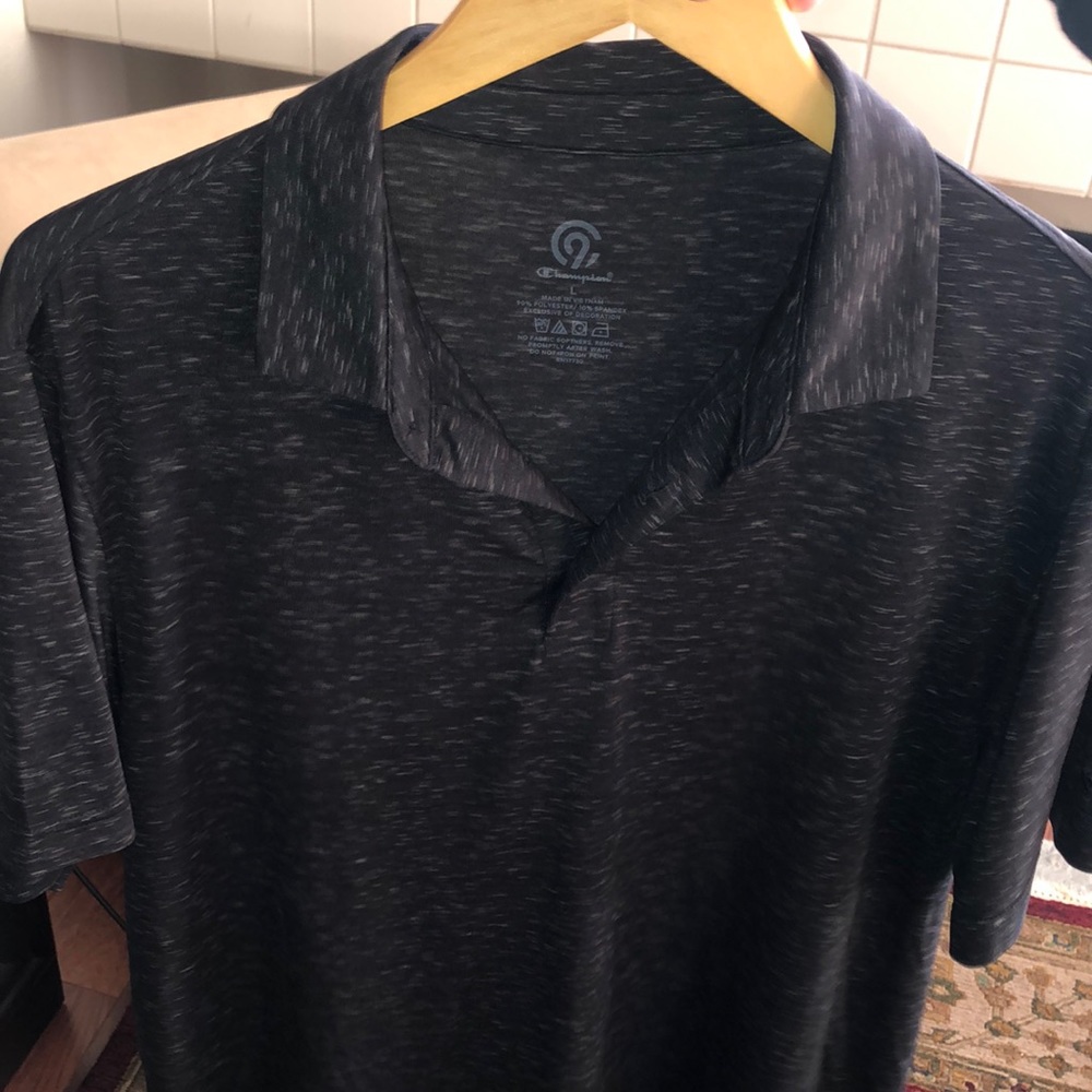 Black dry fit polo size L